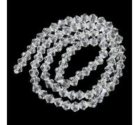 Handicraft Emporium | Transparent Electroplate Glass Beads | Pearl Luster Plated | Faceted | 1 Strand | Clear | 3mm