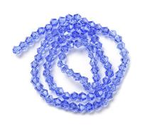 Handicraft Emporium | Transparent Electroplate Glass Beads | Pearl Luster Plated | Faceted | 1 Strand | Light Blue | 2mm