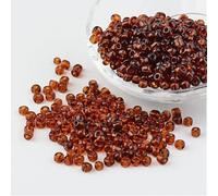 Handicraft Emporium | Transparent Glass Beads | Round | Approx 50g | Brown | 4mm