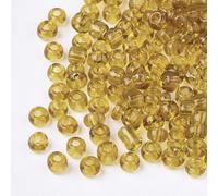 Handicraft Emporium | Transparent Glass Beads | Round | Approx 50g | Sandy Brown | 4mm