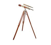 Handicraft Nautical Article - Navirock Royal Vintage Moon Arc Telescope Chrome Finish Adjustable Wooden/Brass Tripod Decor Maritime Navy Instrument