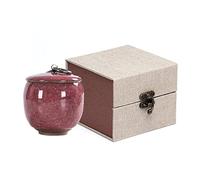 Handicrafted Ceramics Mini Pet Urns, Ashes Keepsake Memorial, Pet Coffin, Beautiful Tiny Keepsake Urns, Dog Memorials, Sealed Ceramic (Red)
