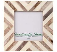 Handicrafts Home 4 by 4 Brown Vintage Picture Frame - Handmade Photo Frames for Rustic Farmhouse Decor, Modern Boho Wall Decor, Vintage Shelf Styling, Perfect for Wedding, Gift for Christmas & Holiday