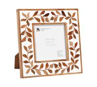 Handicrafts Home 4x4 White Picture Frame, Handcrafted Wood Small Photo Frame, Decorative Tabletop & Wall Display Frame for Family Photos, Desk, Shelf, Mantel and Home Décor
