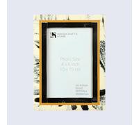 Handicrafts Home 4x6 Abstract Ink Picture Frame- Handmade Decorative Resin Inlay for Vintage & Boho Decor- Tabletop or Wall Mount Photo Display for Living Room, Office Desk-Gift for Birthday & Wedding