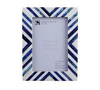 Handicrafts Home 4x6 Chevron Pattern Inspired Picture Frame-4x6 Frames for Wall Art & Desk Decor, Vintage Decor, Living Room & Office Decor - Picture Frame for Photos, Nursery Decor Gifts, Blue white