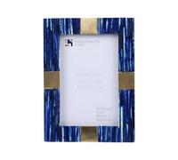 Handicrafts Home 4x6 Handmade Coastal Luxe Decorative Picture Frame- Bone Inlay & Brass Tabletop Photo Holder for Home Decor, Office & Farmhouse - Vintage Style Frame for Wedding & Housewarming Gift