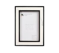 Handicrafts Home 4x6 Picture Frame Black and White, Modern Layered Decorative Photo Frame for Tabletop or Wall, Minimalist Desk Frame for Gallery Wall Home Office Decor