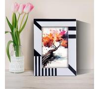 Handicrafts Home 4x6 Picture Frame Vintage Handmade Black & White Boho Chic Resin Inlay Silhouette Shaped Collection Frames for Christmas Tabletop, Bedroom/Living Room Decor, Gift for Friends & Family