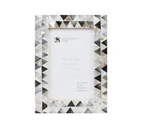 Handicrafts Home 4x6 Picture Frame, Wall & Tabletop Décor, Handmade Pearlescent Abyss Pattern, Vintage & Elegant Mother of Pearl Picture Frames for Living Room, Office & Home Decor - White & Black