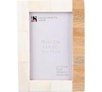 Handicrafts Home 4x6 Wood Picture Frame, Handmade white Photo Frame Natural Wood Chip & White Bone Inlay Design for Wall or Tabletop, Farmhouse, Boho & Modern Home Decor, Desk, vintage Picture Frame