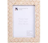 Handicrafts Home 5 by 7 Decorative Picture Frame, Handcrafted Peach Braided Pattern Photo Frame for Tabletop & Wall Hanging, Office Desk Decor, Vintage Picture Frames for Living Room, Gift for her.