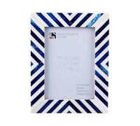 Handicrafts Home 5x7 Chevron Pattern Inspired Picture Frame-5x7 Frames for Wall Art & Desk Decor, Vintage Decor, Living Room & Office Decor - Picture Frame for Photos, Nursery Decor Gifts, Blue white