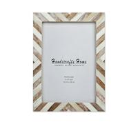 Handicrafts Home 5x7 Chevron Pattern Inspired Picture Frame - 5x7 Frames for Wall Hanging & Desk Decor, Vintage Decor, Living Room & Office Decor - Picture Frame for Photos, Nursery Decor Gifts, Brown