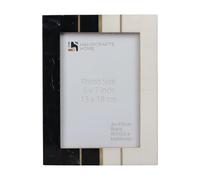 Handicrafts Home 5x7 Picture Frame Black & White Handmade Resin Inlay Photo Frame for Tabletop Living Room Office, Home Decor, Pre Wedding, Family Picture - Handmade Gift.
