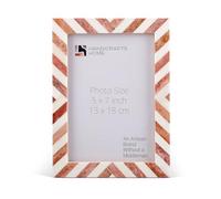 Handicrafts Home 5x7 Picture Frame Brown, Handmade Bone Inlay Photo Frame, Tabletop or Wall Mount Decorative Frame for Desk, Shelf, Living Room or Bedroom
