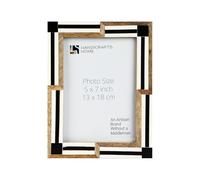 Handicrafts Home 5x7 Picture Frame - Silhouette-Sequenced Collection, Style Wall Hanging, Farmhouse Photo Frame for Living Room Office & Home Decor, Pre Wedding, Family Picture, Handmade Gift