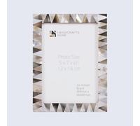 Handicrafts Home 5x7 Picture Frame, Wall & Tabletop Décor, Handmade Pearlescent Ivory Pattern, Vintage & Elegant Mother of Pearl Picture Frames for Living Room, Office & Home Decor - White & Black