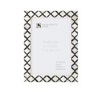 Handicrafts Home 5x7 Picture Photo Frame Moorish Damask Moroccan Art Inspired Vintage Wall Décor Gift Frames BLACK & WHITE - Christmas Gifts