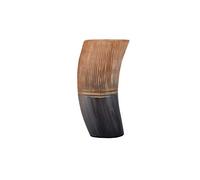 Handicrafts Home 6 Inches Striped Horn Viking Drinking Mug Cup - Handmade Ox Horn Tankard for Ale, Beer, Wine, Mead & Soft Drinks - Medieval Norse Barware Tumbler Gift