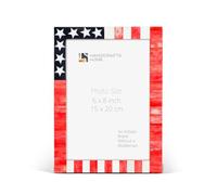 Handicrafts Home 6x8 Poster Frame, Handmade US Flag Modern Wall Art Frames for Home Decor, Living Room, Bedroom, Office & Studio, Bone Minimalist Wall Mount photoframe for Posters & Gallery