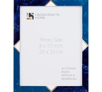 Handicrafts Home 8x10 Blue Picture Frame, Handmade Resin Inlay Photo Frame for Coastal Home Decor, Winter & Christmas Table/Wall Decor, Boho Shelf Styling, Modern Farmhouse, Bedroom, Living Room Decor