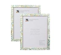 Handicrafts Home 8x10 Picture Frames Pack of 2 - Mother of Pearl Collection Handcrafted Photo Frames, Perfect for Wall & Tabletop Display, Ideal Home Decor Gift