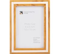 Handicrafts Home Avant Amber Resin Inlay Picture Frame 4x6, Brown and White Decorative Photo Frame, Modern Minimalist & Boho Decor Frame for Tabletop & Wall, Vintage Style Desk & Gallery Wall Frame