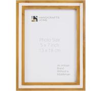 Handicrafts Home Avant Amber Resin Inlay Picture Frame 5x7, Brown and White Decorative Photo Frame, Modern Minimalist & Boho Decor Frame for Tabletop & Wall, Vintage Style Desk & Gallery Wall Frame