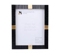 Handicrafts Home Black Picture Frame, Handmade Resin Inlay & Brass 5x7 Decorative Frame for Christmas Decor and Holiday giftings, Home Decor, Wall, Farmhouse, Boho, Shelf, Desk & Gallery Wall Decor.