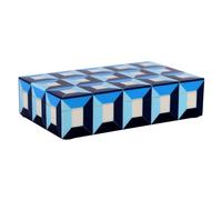 Handicrafts Home Blue Decorative Storage Box with Lid, Coffee Table Storage Box, Modern Resin Inlay Wooden Box, Remote Holder, Decorative Organizer, Keepsake & Jewelry Box For Decor (8x5x2 Inch)
