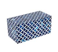 Handicrafts Home Blue Handmade Keepsake Organizer with Lid Decorative Storage Box- Star Pattern Collection Memories Holder for Jewelry, Photos & Cards- Home Decor Accents- Bone & Resin Inlay- 10x5x5