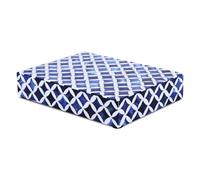 Handicrafts Home Blue Handmade Keepsake Organizer with Lid Decorative Storage Box- Star Pattern Collection Memories Holder for Jewelry, Photos & Cards- Home Decor Accents- Bone & Resin Inlay- 6x8x1.5