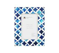 Handicrafts Home Blue Picture Frame, Handmade Decorative Quatrefoil Photo Frame 4x6 Collection, 4 by 6 photoframe Ideal for Gallery Wall & Desk, Christmas, Boho, Office, Coastal & Modern Home Decor