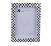 Handicrafts Home Checked Pattern Inspired Picture Frames - Bone Inlay Handmade - Ready to Hang or Sit 5X7 - Christmas Gifts