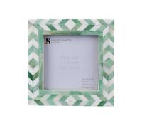 Handicrafts Home Chevron Green Square 4x4 Picture Frame, Taj Handmade Bone Inlay 4 by 4 Photo Frame for Tabletop & Wall Decor, Holiday Home Decor, Boho Chic Coastal Farmhouse Frame,Desk & Shelf Decor