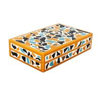 Handicrafts Home Decorative Keepsake Box 8x5, Small Organizer with Lid, Boho Storage, Retro Memory, Unique Coffee Table Décor, Jewelry or Trinket, Modern Shelf
