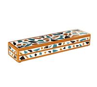 Handicrafts Home Decorative Remote Holder Box 10x2.5, Slim Organizer Box with Lid for TV Remotes, Coffee Table Decor, Modern Shelf Box, Boho Home Decor Accent, Mosaic Gold Decorative Storage Box
