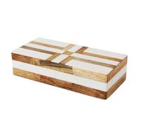 Handicrafts Home Decorative Storage Box 10x4.5, Remote Control Holder, Jewelry Organizer, Modern Decorative Box with Lid, Boho Chic Home Décor Accent, Vintage Memory Box for Living Room Shelf Decor