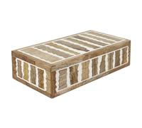 Handicrafts Home Decorative Storage Box 10x4.5 - Remote Control Holder, Jewelry Organizer, Modern Decorative Box with Lid, Boho Chic Home Décor Accent, Vintage Memory Box for Living Room Shelf Décor