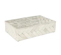 Handicrafts Home Decorative Storage Box 10x6x2.5, Remote Organizer Box with Lid, Modern Keepsake Box, Boho Shelf Decor, Memory Box for Photos or Letters, Decorative Box for Table Decor, Ivory Braid