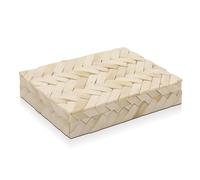 Handicrafts Home Decorative Storage Box 8x6, Modern Home Decor Accent Box with Lid, Photo Keepsake Box, Shelf Organizer, Bohemian Memory Box, Small Jewelry Box for Coffee Table Decor, Ivory Braid