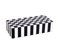 Handicrafts Home Decorative Storage Box with Lid, Black and White Decorative Box for Remote Controls, Coffee Table Storage Organizer, Keepsake Box for Living Room, Shelf & Hallway Decor, 10x4.5x2.5
