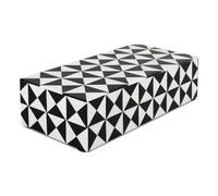 Handicrafts Home Decorative Storage Box with Lid, Black and White Decorative Box for Remote Controls, Coffee Table Storage Organizer, Keepsake Box for Living Room, Shelf & Hallway Decor, 10x4.5x2.5