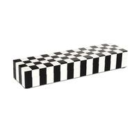 Handicrafts Home Decorative Storage Box with Lid, Black and White Decorative Remote Control Box, Slim Coffee Table Storage Box, Decorative Box for Shelf, Desk & Living Room Decor, 10 x 2.5 x 1.5