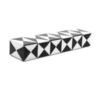 Handicrafts Home Decorative Storage Box with Lid, Black and White Triangle Pattern, Keepsake Memory Box, Small Jewellery Organiser, Vintage Boho Home, Table & Shelf Decor, Remote Holder Box 10x2.5x1.5