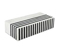 Handicrafts Home Decorative Storage Box with Lid, Black White Modern Keepsake Box, Coffee Table Storage Organizer, Decorative Box for Remotes, Desk & Console Decor, Mono Lead 10 x 4.5 x 2.5