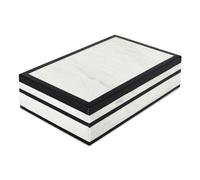 Handicrafts Home Decorative Storage Box with Lid, Black White Modern Remote Holder Box, Coffee Table Organizer, Decorative Storage Box for Living Room & Desk, Mono Court 10 x 6 x 2.5