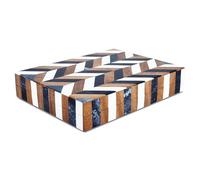 Handicrafts Home Decorative Storage Box with Lid Wooden Desk Organizer Office Storage Box for Workspace Setup, 6x8x1.5 Natural Wood Resin Inlay Marquet Cosmo Box Collection
