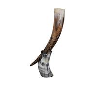Handicrafts Home Drinking Horn with Stand Handmade Beer Glass Viking Vessels - Crafted Real Ox Horn